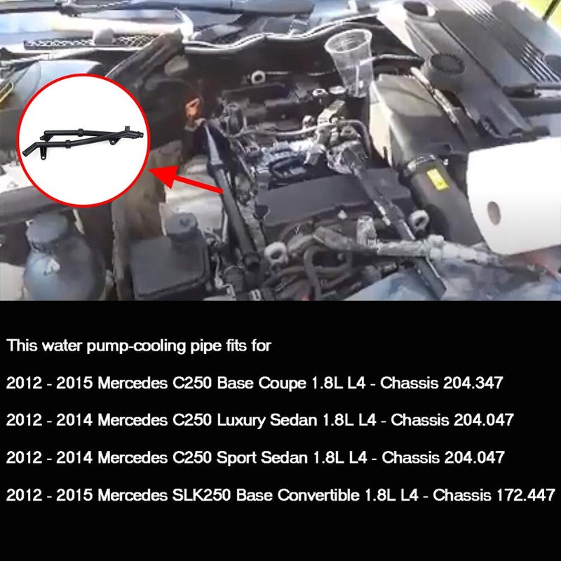 Surwit 2712002452 Water Pump-Cooling Pipe for 2012-2015 M-ercedes C250 SLK250 Part# 2712002652 - Engine Coolant Pipe - Image 2